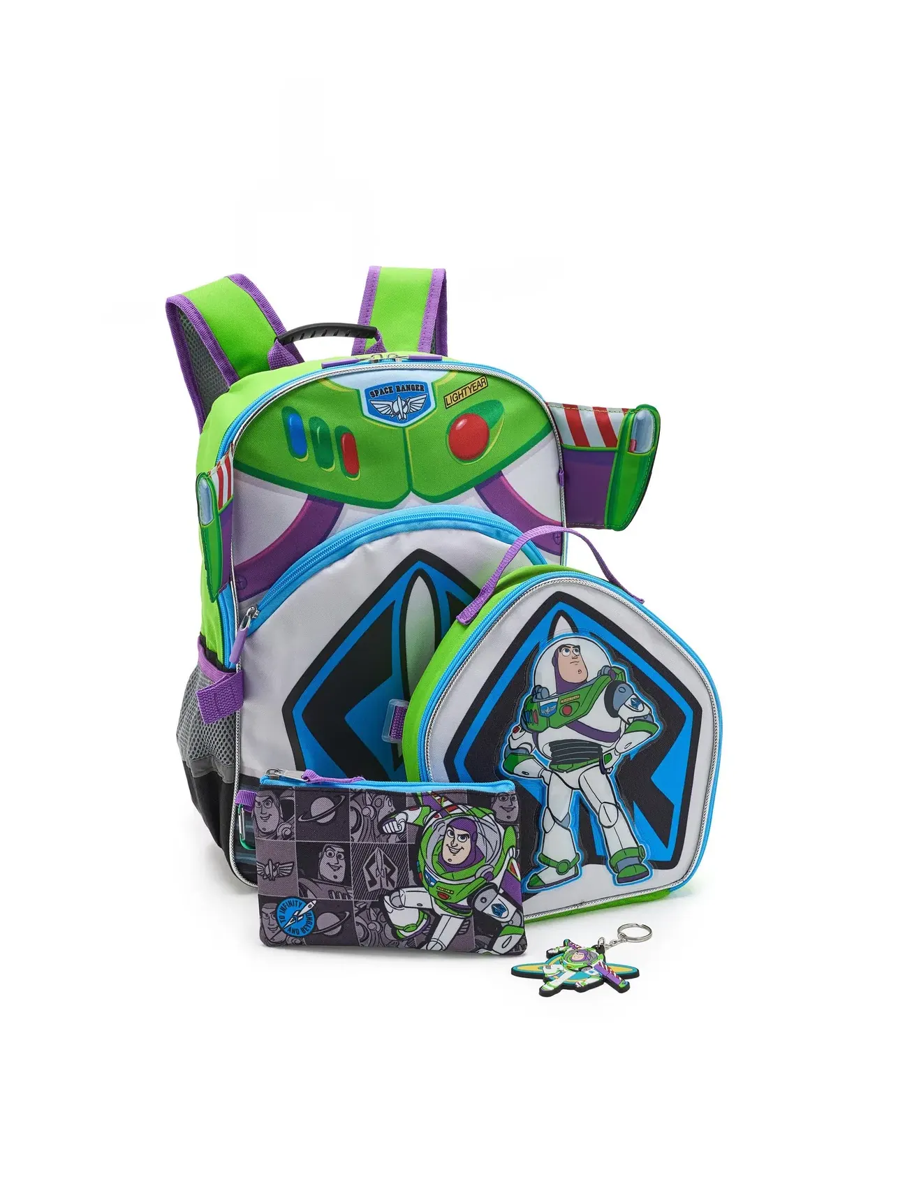 Школьный рюкзак Buzz Lightyear для детей, состоящий из четырех предметов. Bioworld Kids — изображение 1 из 5, фиолетовый