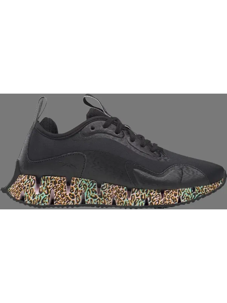 Женские кроссовки Reebok Zig Dynamica 'Black Animal Print' — изображение 1 из 1, черный