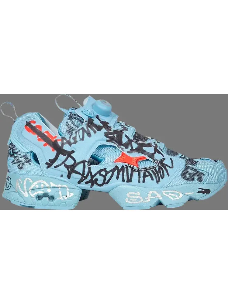 Кроссовки vetements x instapump fury 'graffiti - blue' Reebok — изображение 1 из 1, синий