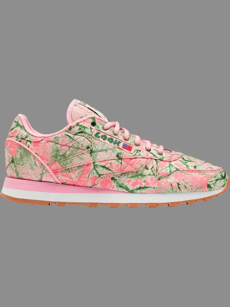 Кроссовки lqqk studios x classic leather 'leaf camo - bubble gum' Reebok — изображение 1 из 1, розовый