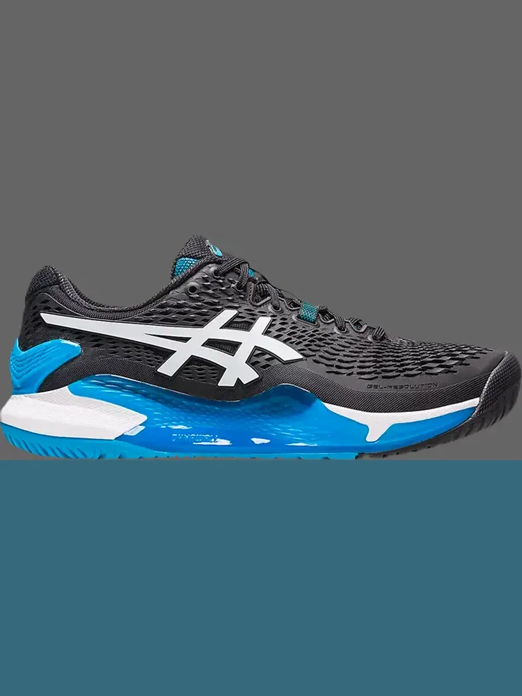 Кроссовки gel resolution 9 'black blue' Asics — изображение 1 из 1, черный