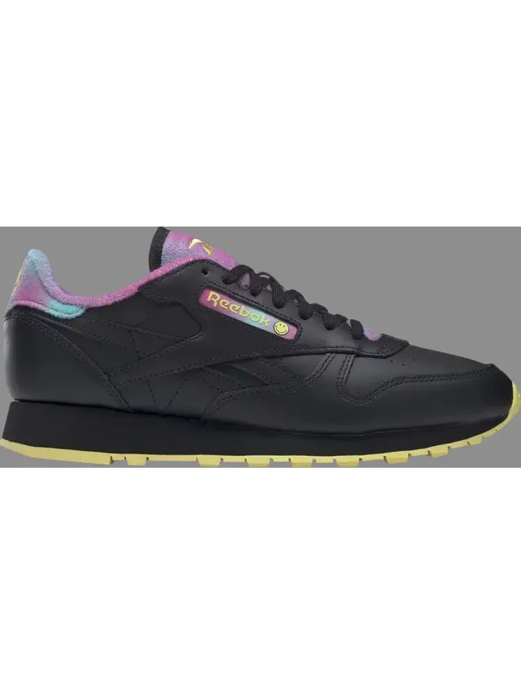 Кроссовки smiley x classic leather '50th anniversary - black' Reebok — изображение 1 из 1, черный