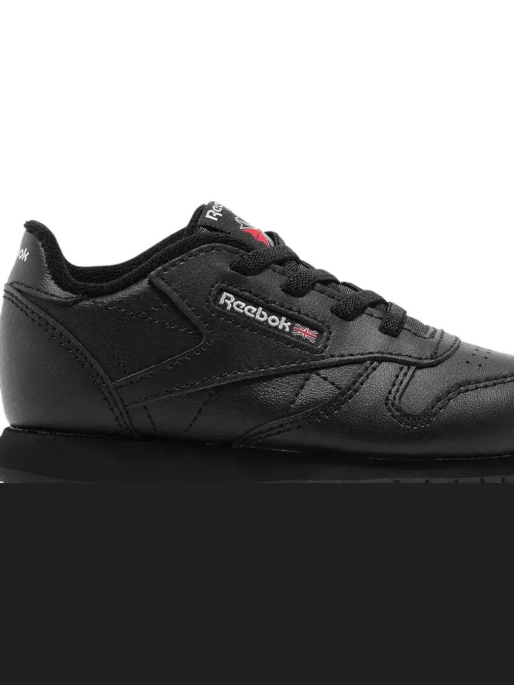 Кроссовки classic leather toddler 'triple black' Reebok — изображение 2 из 8, черный