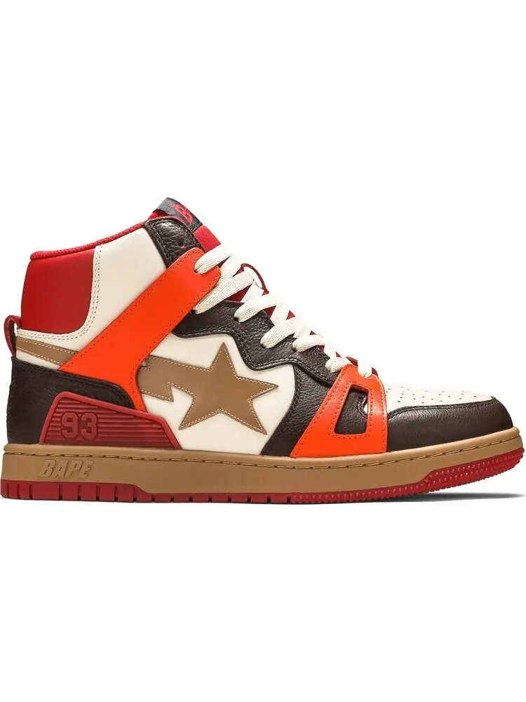 Кроссовки Bape Sta 93 HI Red Orange Light Sand — изображение 1 из 8, красный