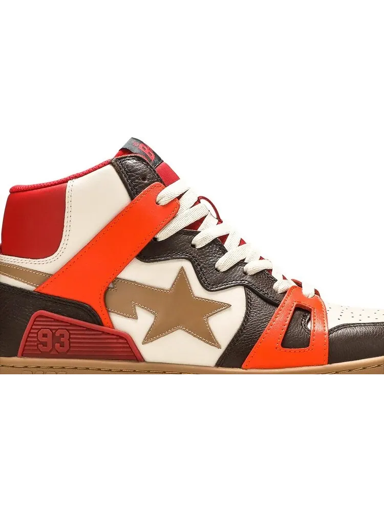 Кроссовки Bape Sta 93 HI Red Orange Light Sand — изображение 2 из 8, красный