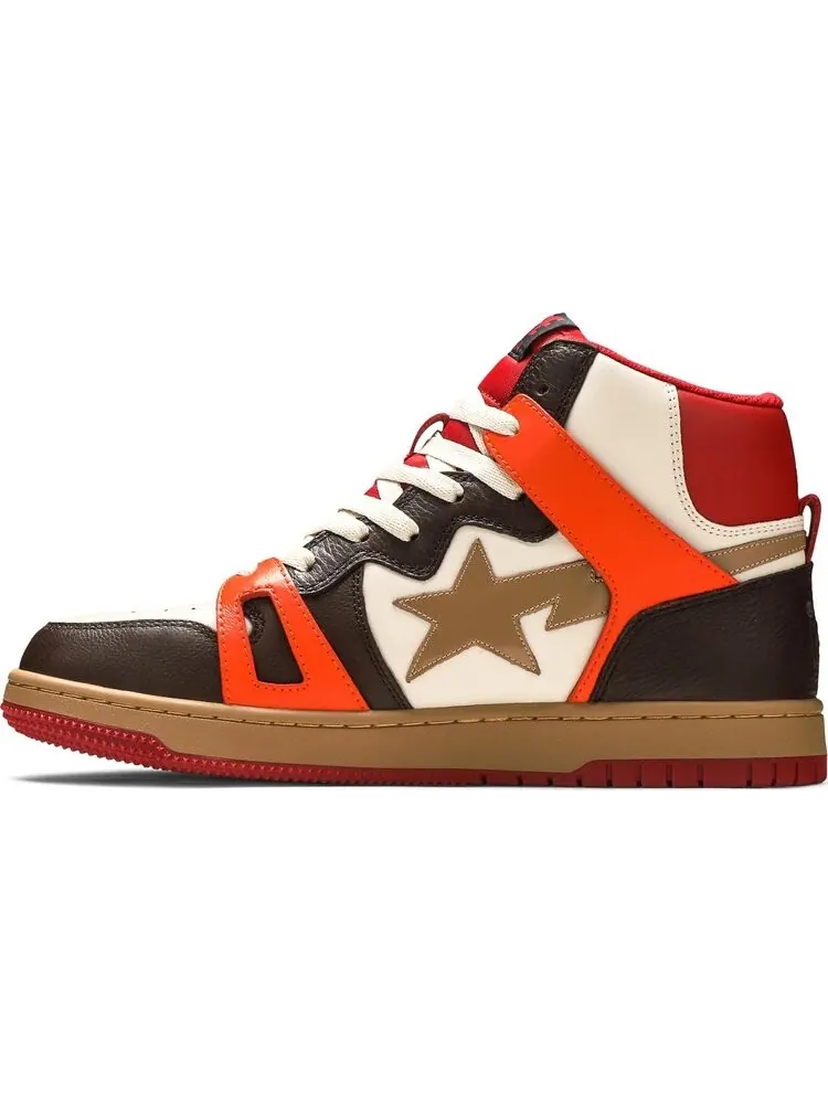 Кроссовки Bape Sta 93 HI Red Orange Light Sand — изображение 3 из 8, красный