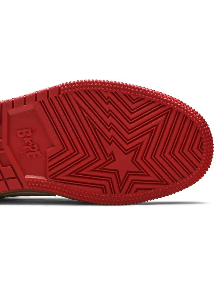 Кроссовки Bape Sta 93 HI Red Orange Light Sand — изображение 5 из 8, красный