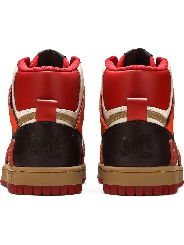Кроссовки Bape Sta 93 HI Red Orange Light Sand — изображение 6 из 8, красный