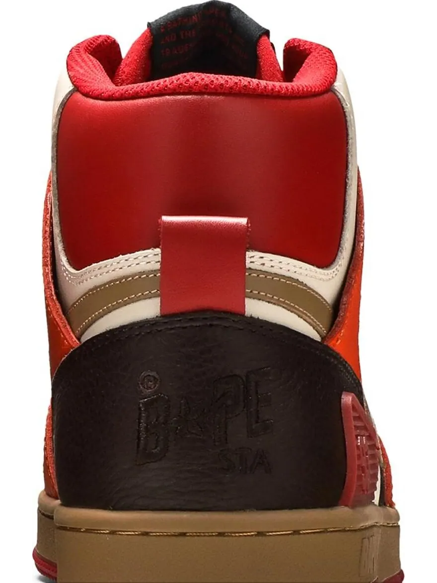 Кроссовки Bape Sta 93 HI Red Orange Light Sand — изображение 7 из 8, красный
