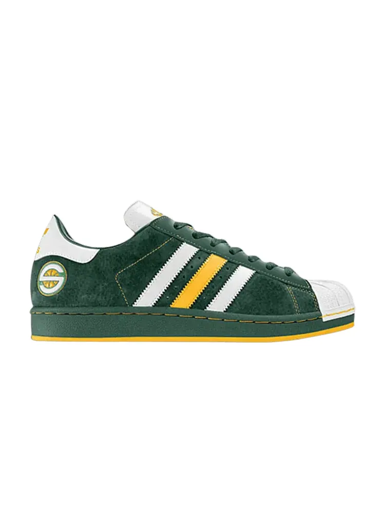 Кроссовки adidas Superstar 1 'Seattle Supersonics' — изображение 1 из 1, зеленый/желтый