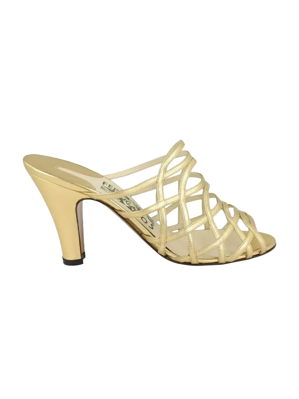 Мюли-кимо с ремешками Ferragamo Wmns — изображение 1 из 1, золото