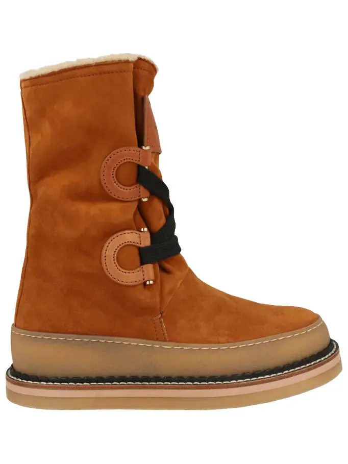 Женские замшевые ботинки Ferragamo Celeno Slouchy — изображение 1 из 1, коричневый