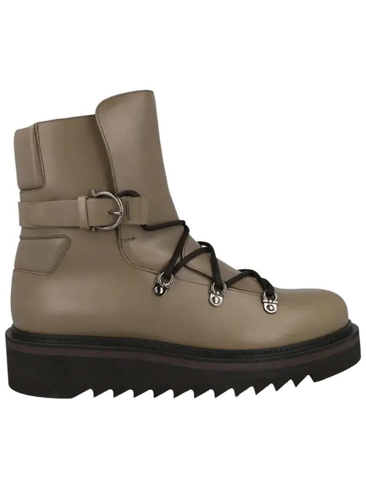 Ботинки Ferragamo Giulio Lace-Up Demi Boot — изображение 1 из 1, бежевый