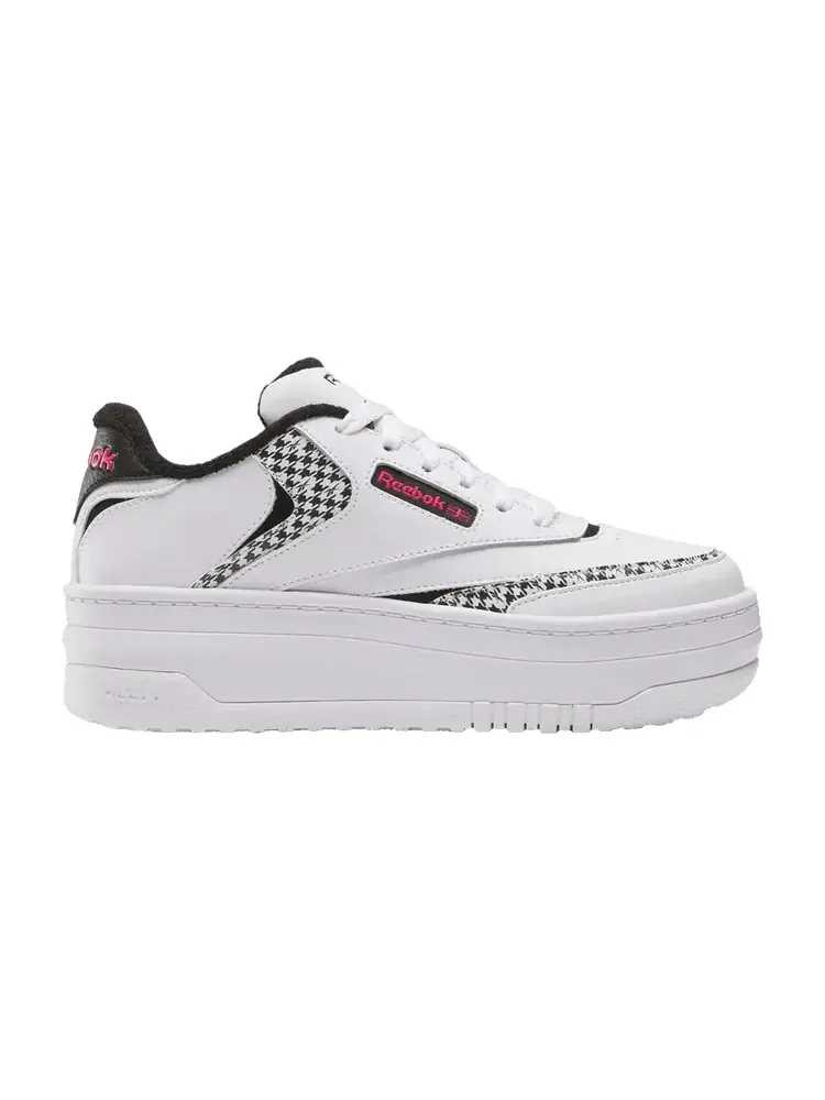 Кроссовки Reebok Club C Extra Big Kid Black Pink Houndstooth — изображение 1 из 1, черный розовый