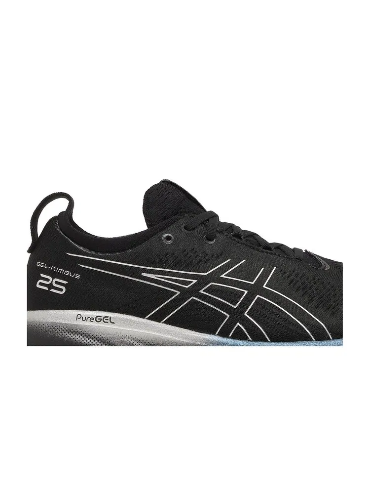 Кроссовки Gel Nimbus 25 Platinum 'Black Pure Silver' — изображение 2 из 8, черный серебристый