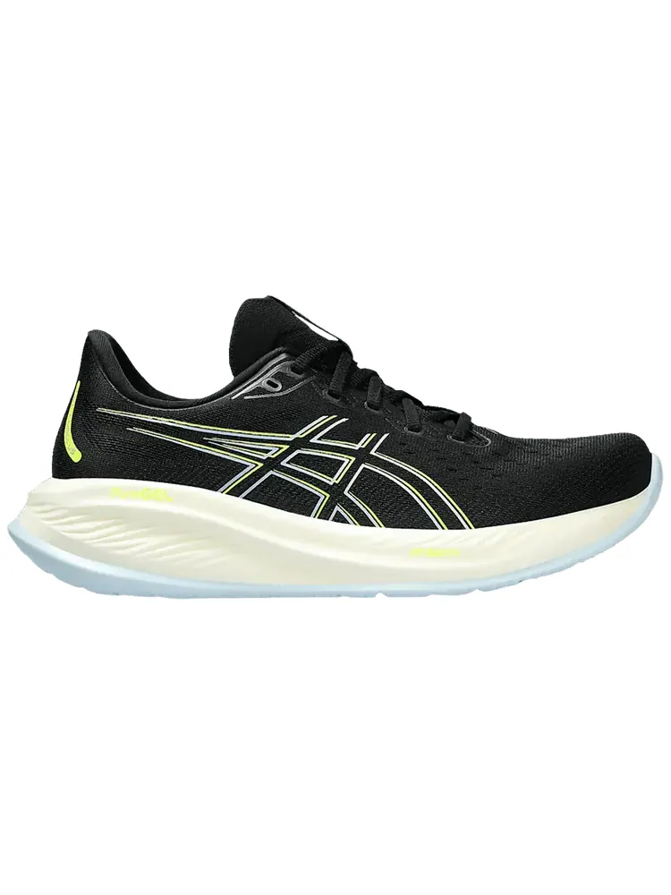 Кроссовки ASICS Gel Cumulus 26 2E Wide 'Black Safety Yellow' — изображение 1 из 1, черный