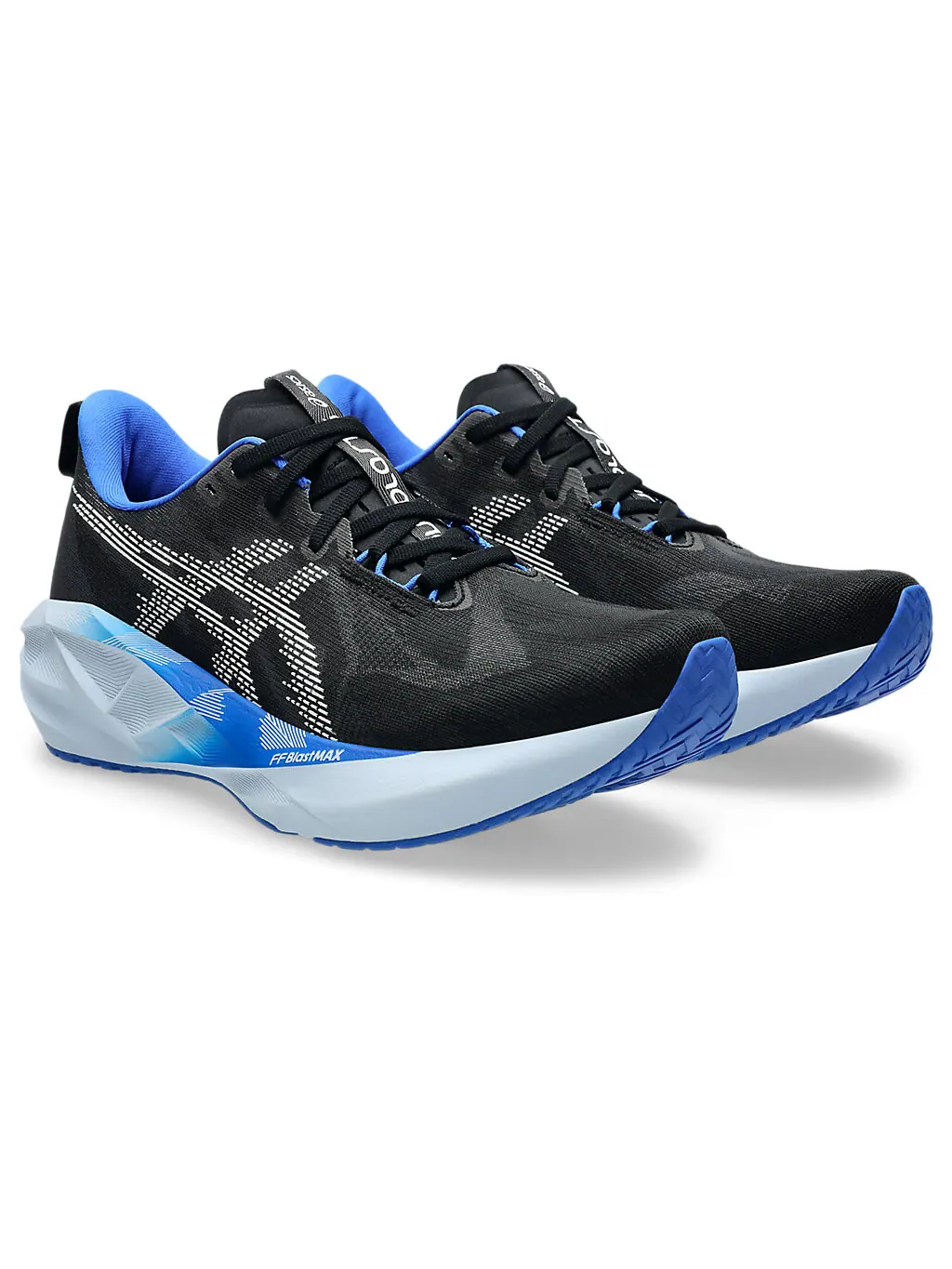 Беговые мужские кроссовки Asics Novablast 5, Black/White — изображение 2 из 7, черный/белый