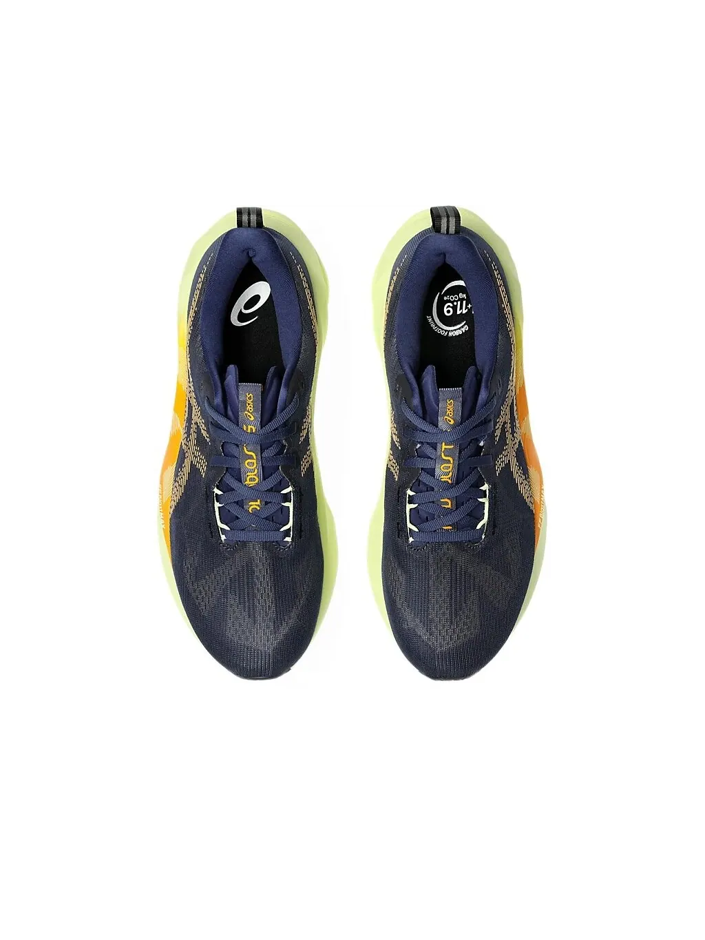 Беговые мужские кроссовки Asics Novablast 5, Indigo Blue/Amber — изображение 4 из 7, синий/желтый