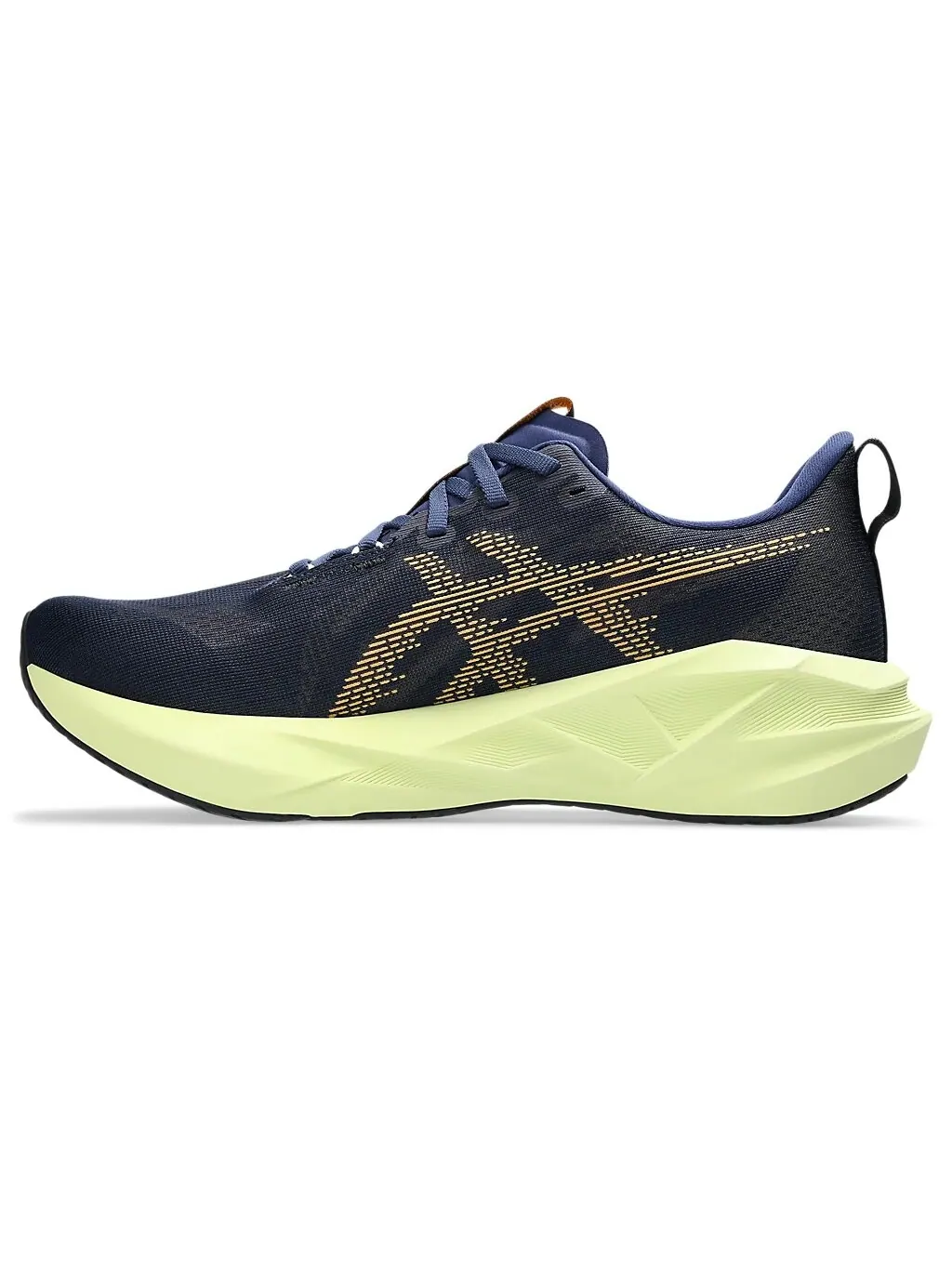 Беговые мужские кроссовки Asics Novablast 5, Indigo Blue/Amber — изображение 7 из 7, синий/желтый
