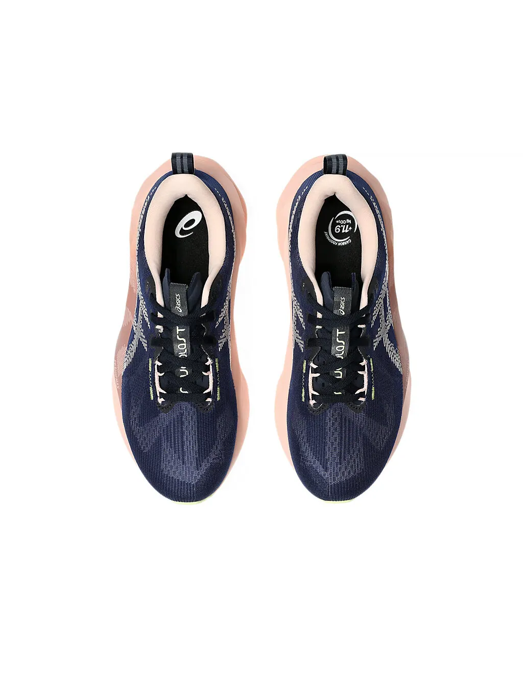 Беговые женские кроссовки Asics Novablast 5, Midnight/Breeze — изображение 4 из 7, синий/розовый