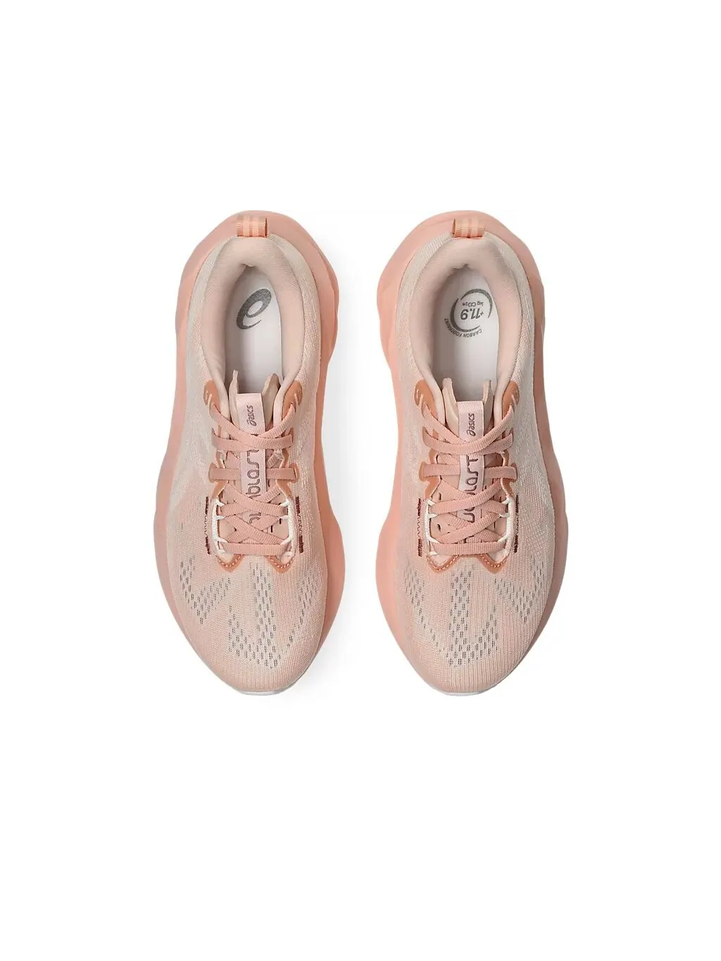 Беговые женские кроссовки Asics Novablast 5, Breeze/White, персиковый — изображение 4 из 7, розовый