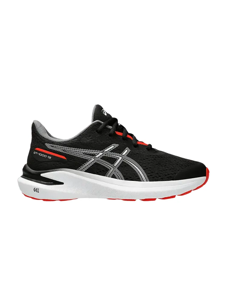 Кроссовки ASICS GT 1000 13 GS Black Fiery Red — изображение 1 из 1, черный красный