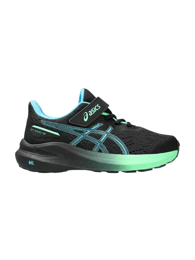 Кроссовки ASICS GT 1000 13 PS Black Digital Aqua — изображение 1 из 1, черный голубой