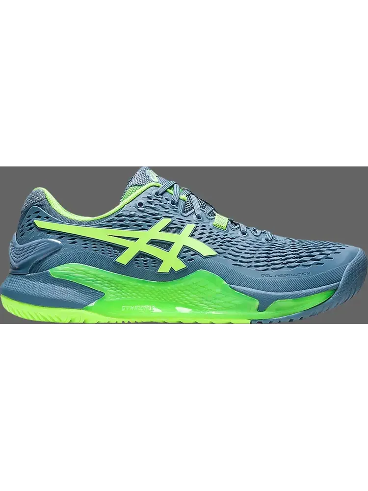 Кроссовки gel resolution 9 'steel blue hazard green' Asics — изображение 1 из 1, синий
