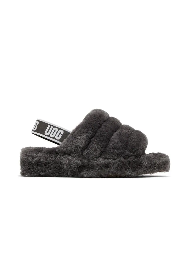 Кроссовки UGG Wmns Fluff Yeah Slide Charcoal — изображение 1 из 6, серый
