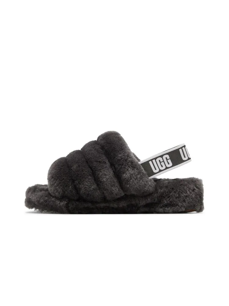 Кроссовки UGG Wmns Fluff Yeah Slide Charcoal — изображение 3 из 6, серый