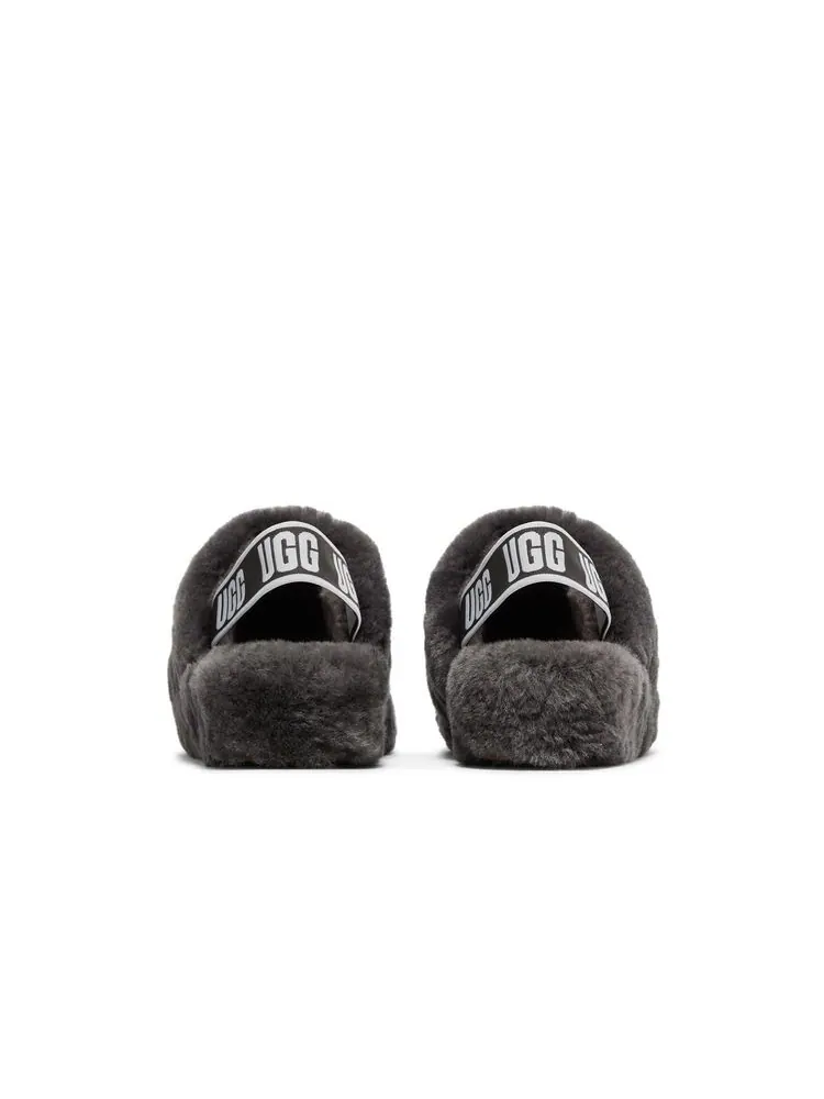 Кроссовки UGG Wmns Fluff Yeah Slide Charcoal — изображение 6 из 6, серый