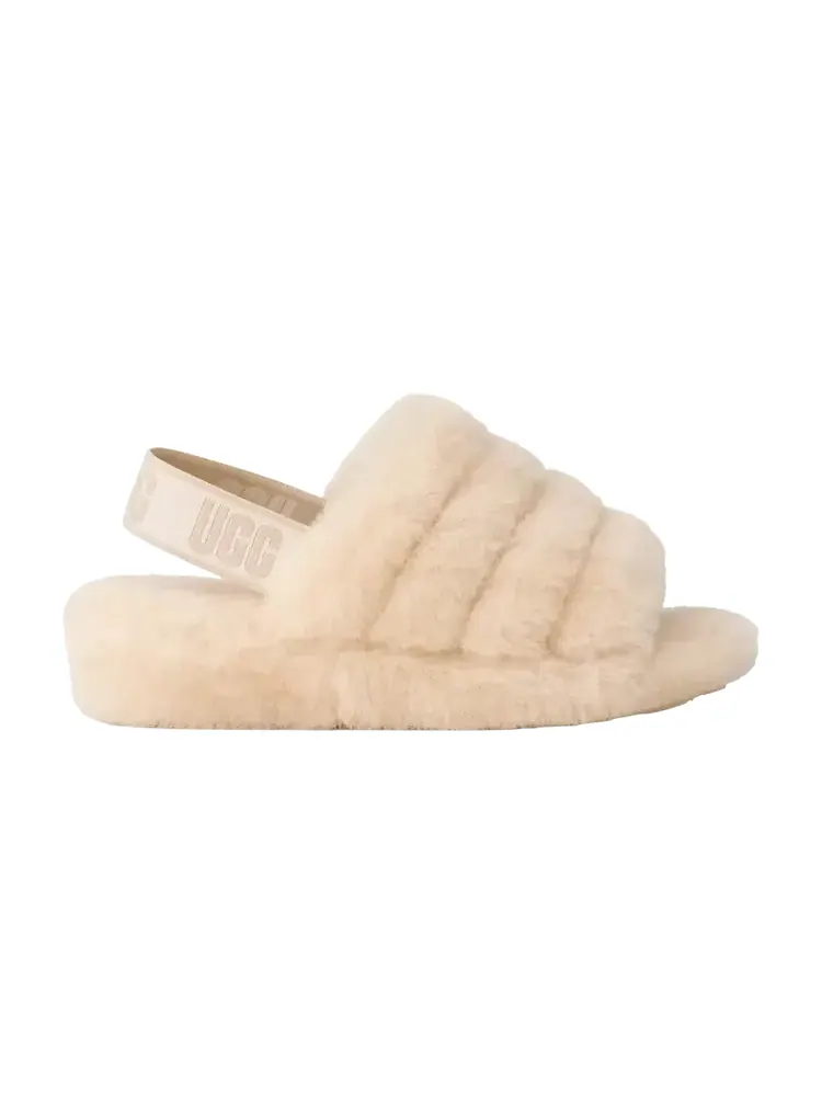 Шлепанцы женские меховые UGG Fluff Yeah Slide — изображение 1 из 1, серебристый