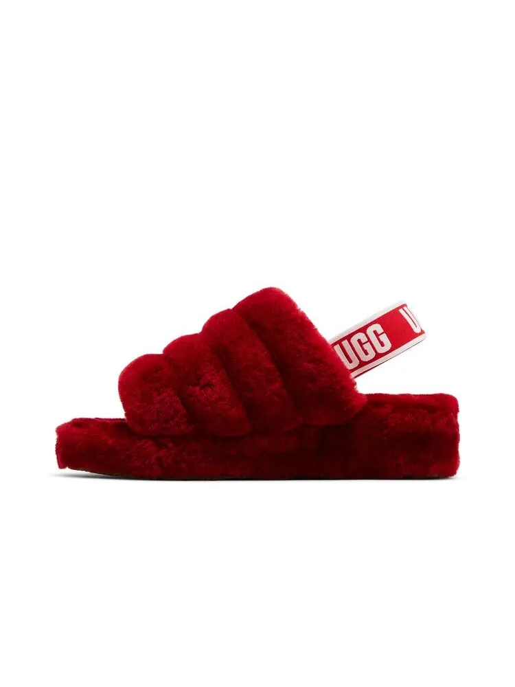 Кроссовки UGG Wmns Fluff Yeah Slide Ribbon Red — изображение 3 из 6, красный
