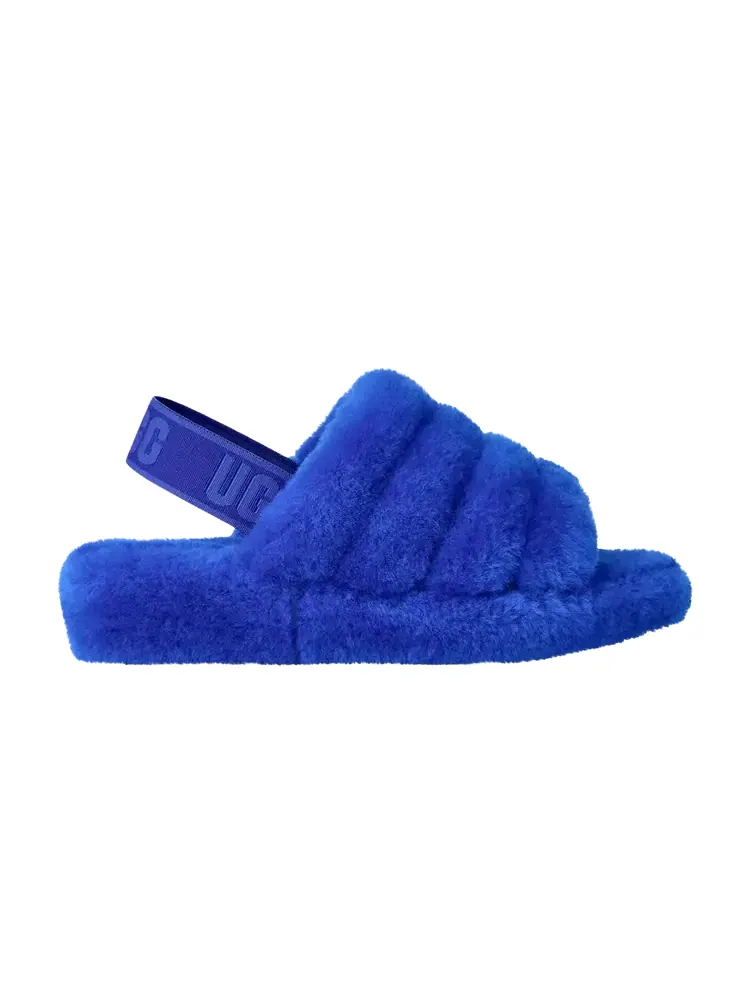 Шлепанцы женские меховые UGG Fluff Yeah Slide — изображение 1 из 1, синий синий