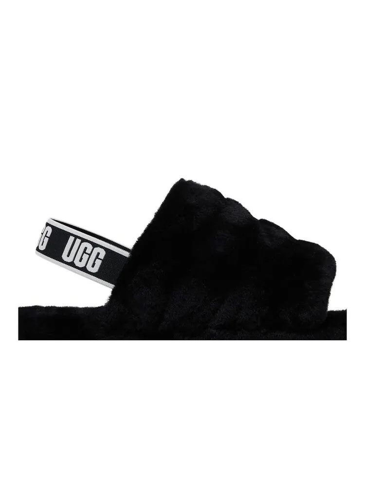 Кроссовки UGG Fluff Yeah Slide Kids — изображение 2 из 4, черный