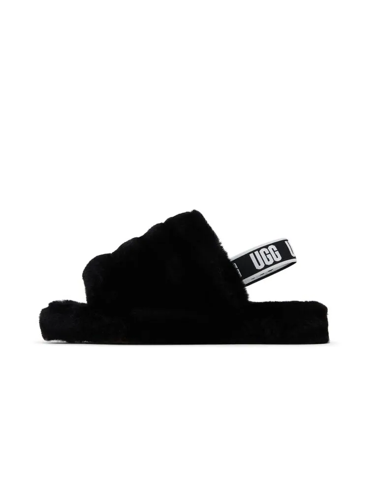 Кроссовки UGG Fluff Yeah Slide Kids — изображение 3 из 4, черный