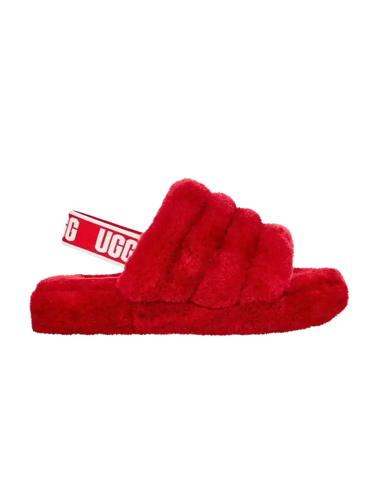 Сланцы UGG Fluff Yeah Slide Kids — изображение 1 из 1, красный
