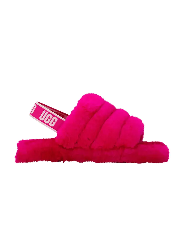 Кроссовки UGG Fluff Yeah Slide Kids Rock Rose — изображение 1 из 1, розовый