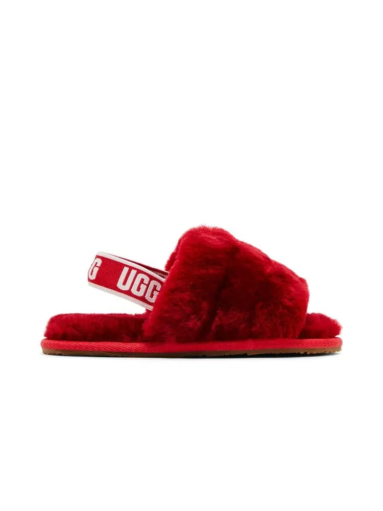 Кроссовки UGG Fluff Yeah Slide Toddler Ribbon Red — изображение 1 из 6, красный