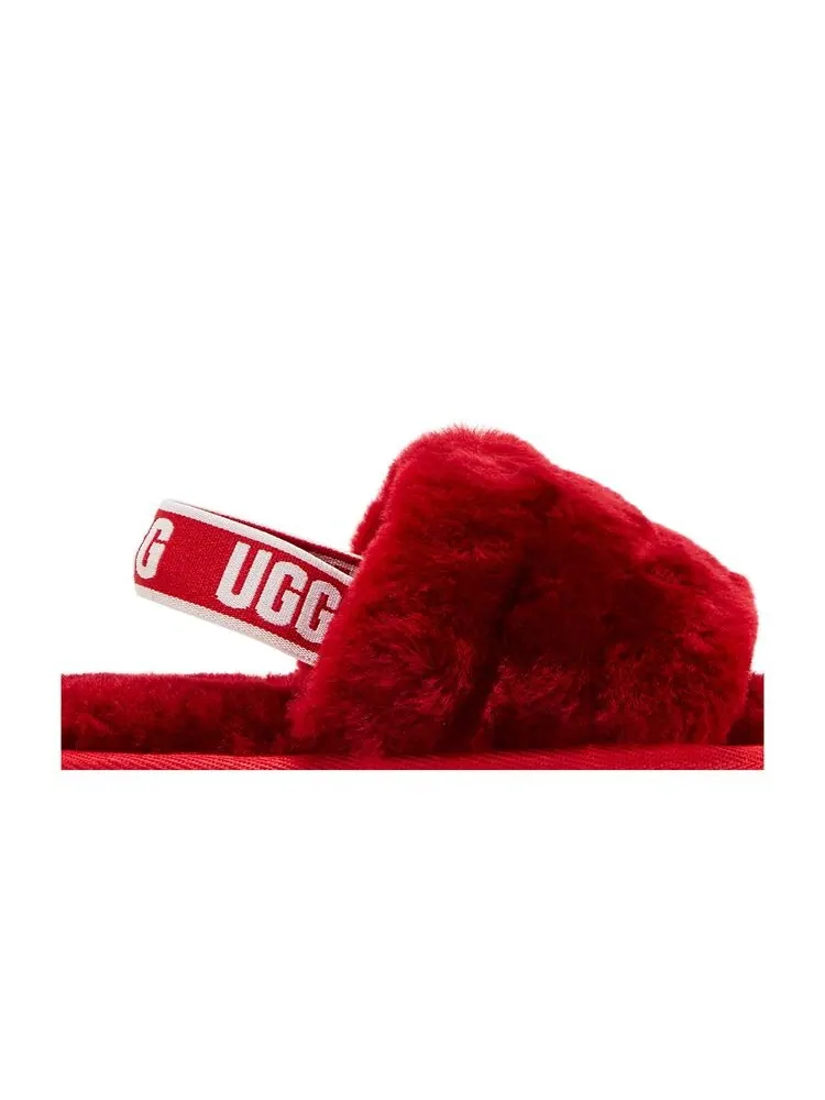 Кроссовки UGG Fluff Yeah Slide Toddler Ribbon Red — изображение 2 из 6, красный