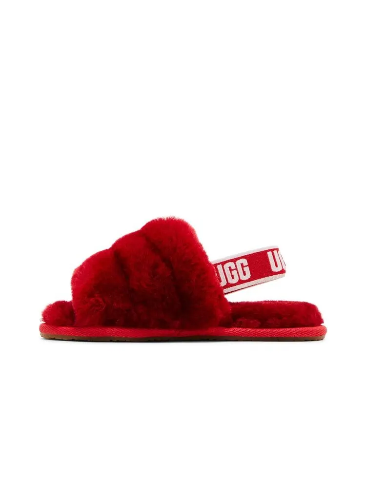 Кроссовки UGG Fluff Yeah Slide Toddler Ribbon Red — изображение 3 из 6, красный