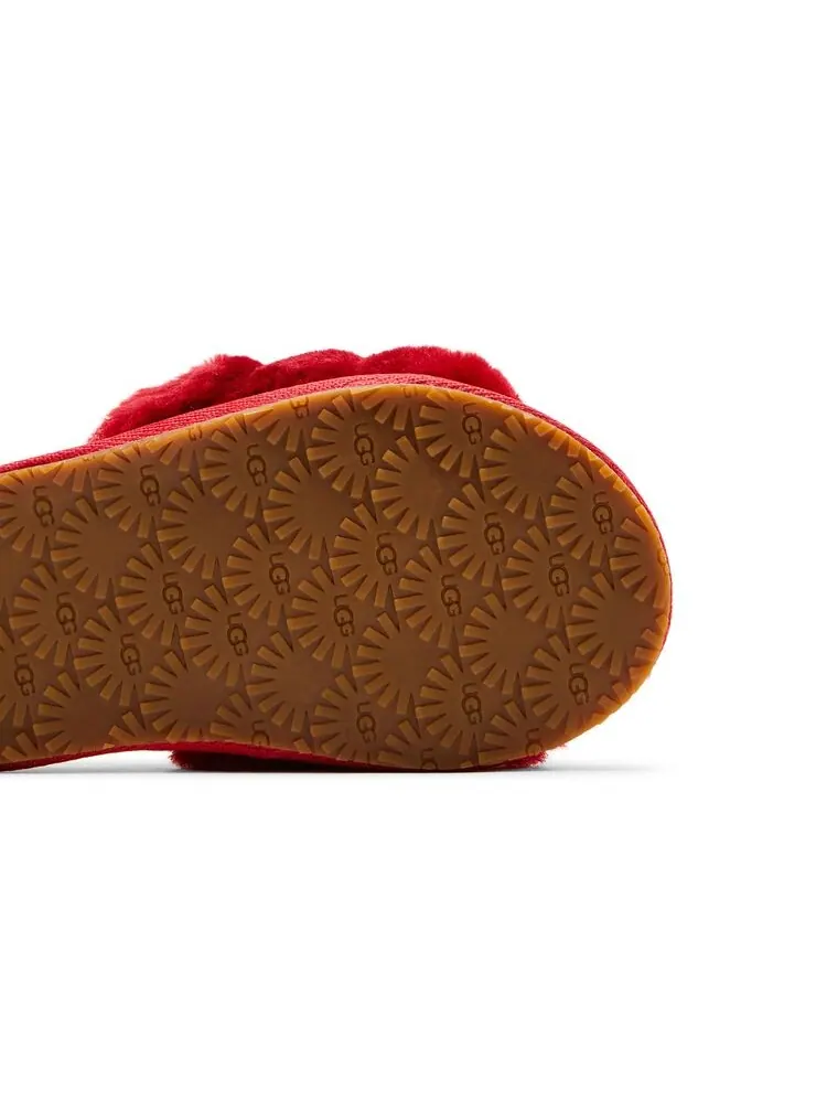 Кроссовки UGG Fluff Yeah Slide Toddler Ribbon Red — изображение 5 из 6, красный
