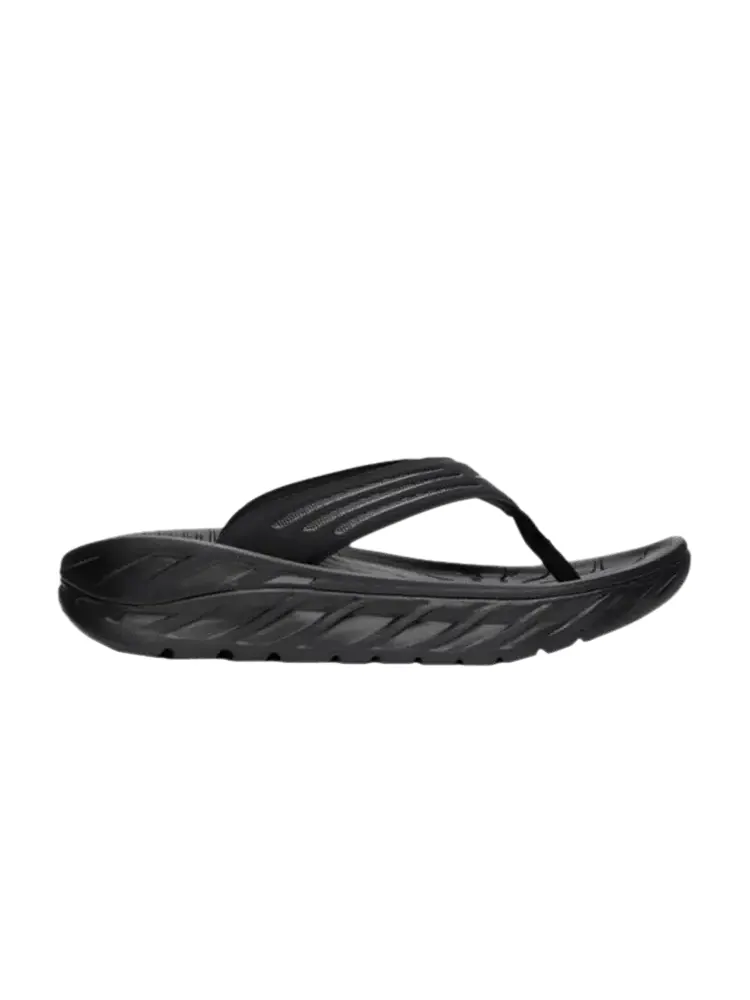 Сандалии HOKA Ora Recovery Flip Slide 'Black' — изображение 1 из 1, черный/темный серый