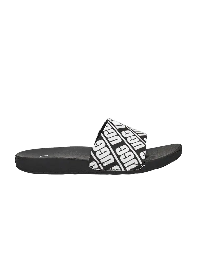 Кроссовки UGG Beach Slide Kids Repeat Graphic - Black White — изображение 1 из 1, черный белый