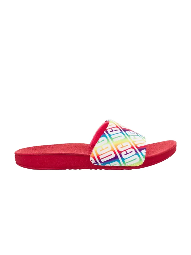 Кроссовки UGG Beach Slide Kids Repeat Graphic - Rainbow — изображение 1 из 1, оранжевый