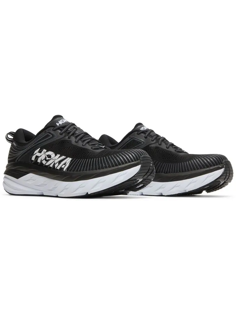 Кроссовки HOKA Bondi 7 'Black White' — изображение 8 из 8, черный