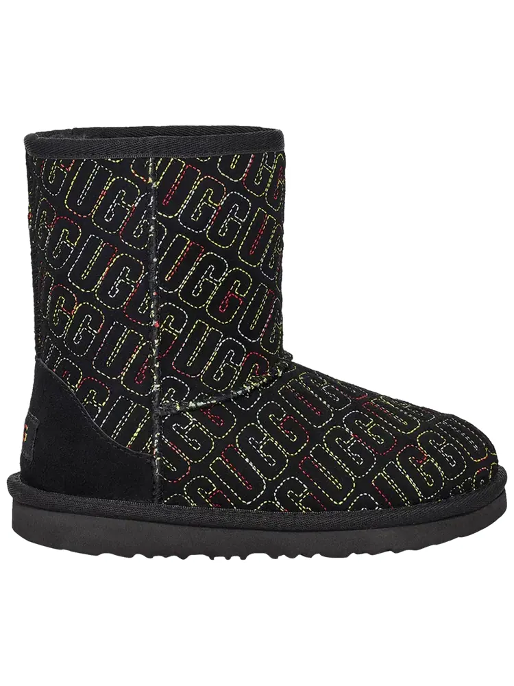 Ботинки UGG Classic II Boot Kids 'Graphic Stitch - Black' — изображение 1 из 1, черный