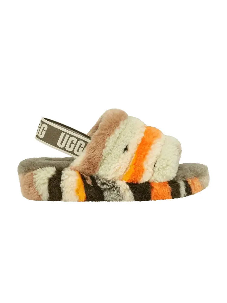 Кроссовки Wmns Fluff Yeah Slide 'Cali Collage - Olive' — изображение 1 из 1, оливковый