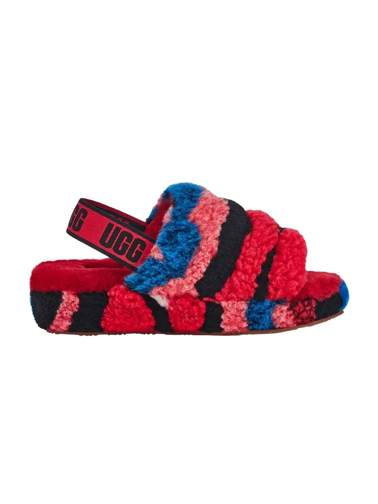 Кроссовки UGG Wmns Fluff Yeah Slide Cali Collage - Red — изображение 1 из 1, красный