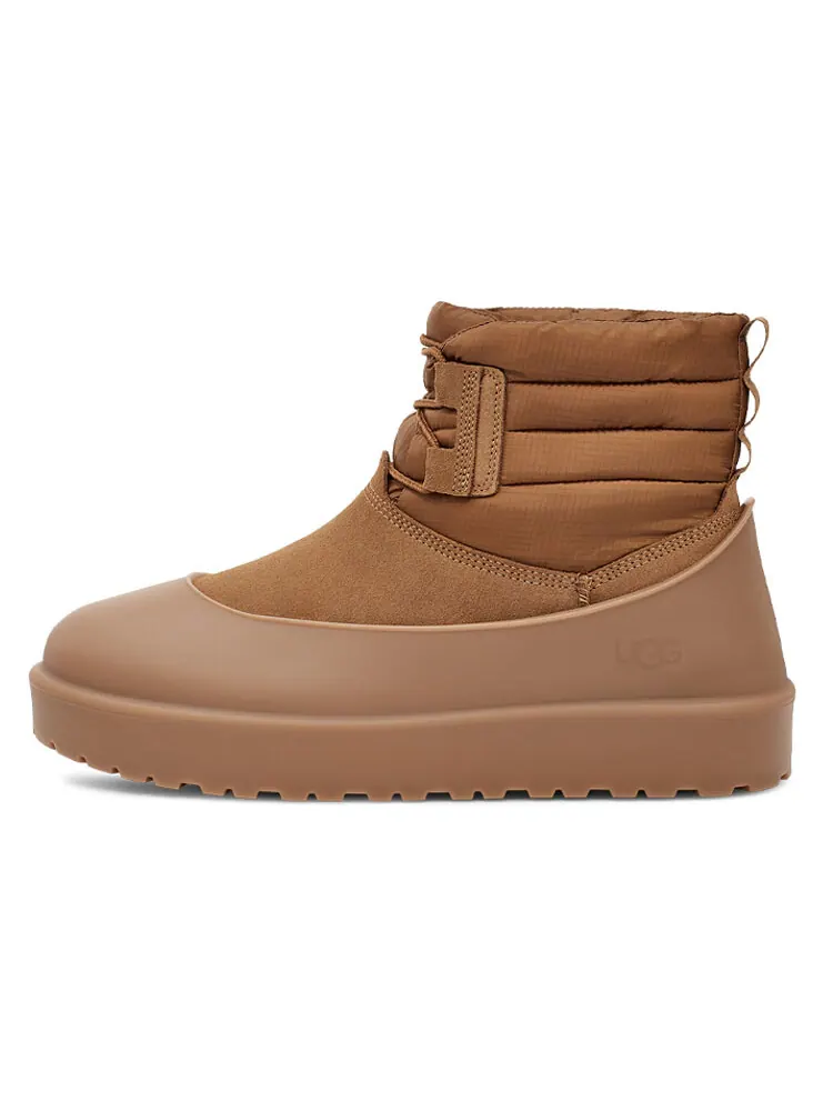Ботинки UGG Classic Mini Lace-Up Weather Boot, водоотталкивающие, каштановые — изображение 1 из 4